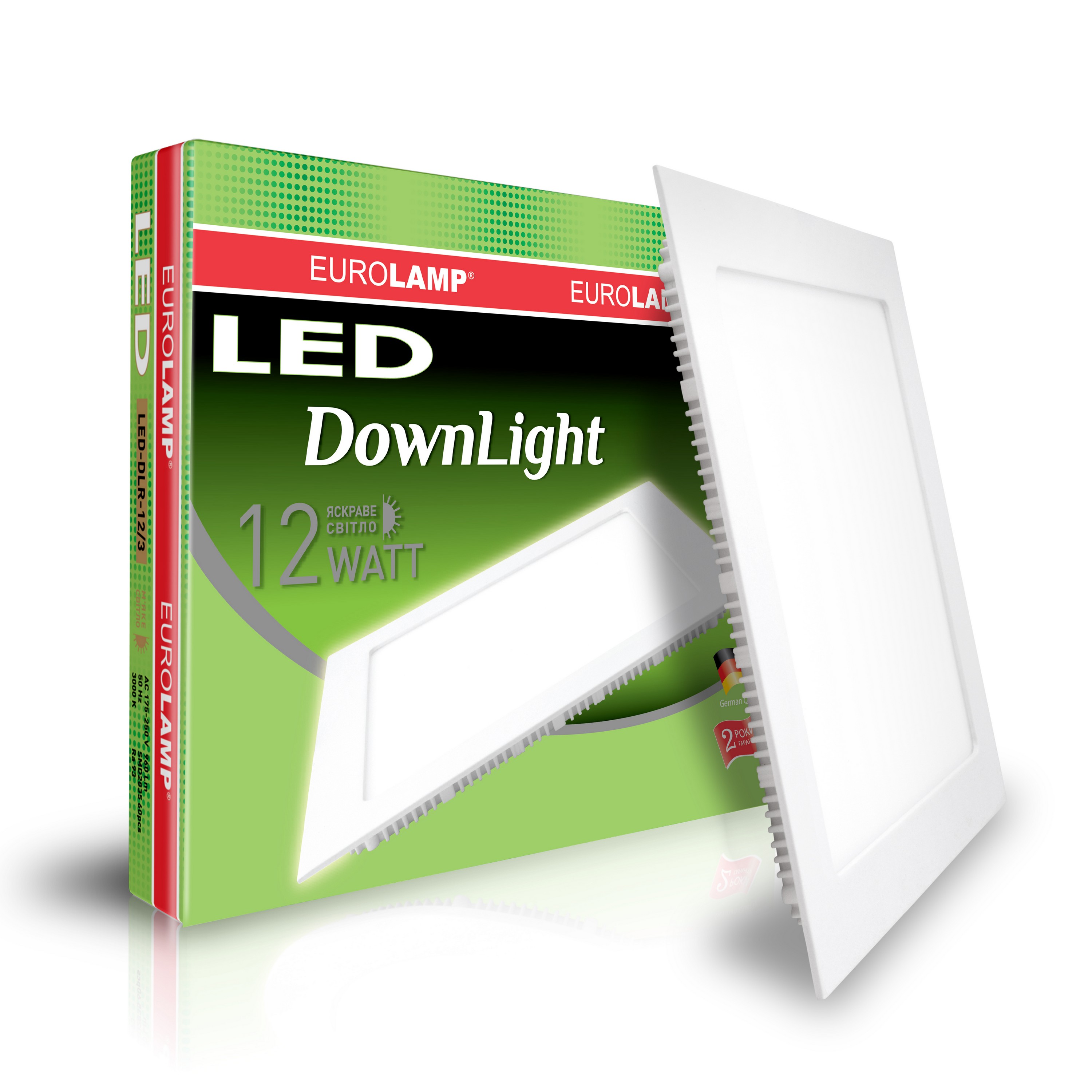 Eurolamp LED Downlight 12W 4000K квадратный