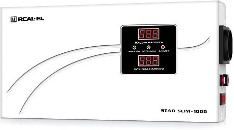 Релейний стабілізатор REAL-EL STAB SLIM-1000, white (EL122400007)